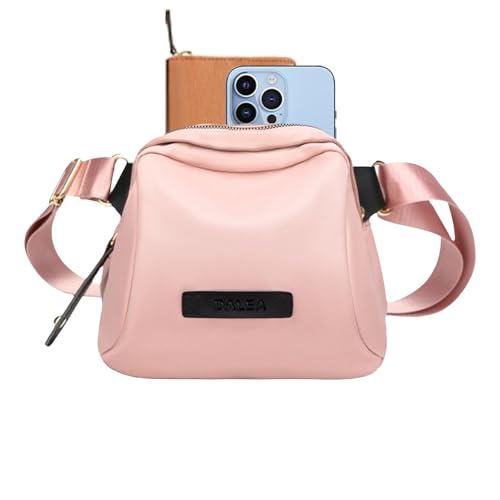 Zestivra Geldumtausch für Frauen, Schultertasche mit Schultergurten für Männer, mit mehreren Taschen und hoher Kapazität, Pink groß, Consulte la descripción