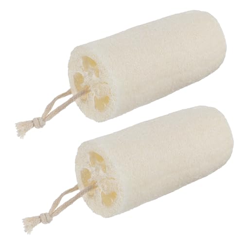 Wanmu 2 Stück Luffa Schwamm, Natürliche Luffa Gurke schwamm Peelingschwamm LuffSchwämme Duschschwamm Loofah Körperbürste Wäscher für Körperpflege Küche Camping SPA Küche Bad