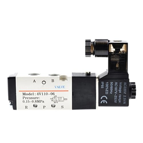 Solenoid Valve 4V100 Series (5/2,5/3 way) 4V110 4V120 4V130 220V 110V 24V 12V Terminal Type Single/Double Solenoid(4V130P-M5,DC 12V)