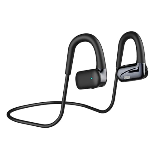 fesoklaf Open-Ear-Kopfhörer, kabellose Bluetooth 5.4-Kopfhörer, Sport-Headset mit Mikrofon, Air Conduction Tech, wasserdichte, schweißfeste Ohrhörer für Laufen, Radfahren, Fitness (Schwarz)