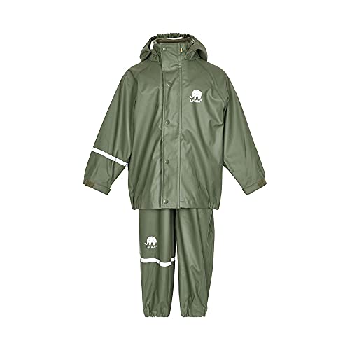 Celavi Kinder Jungen Regen Anzug, Jacke und Hose, Alter 6-7 Jahre, Größe: 120, Farbe: Grün (Army), 1145