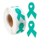 WANDIC Lot de 500 Rouleaux d'étiquettes autocollantes de sensibilisation au Cancer de l'ovaire, au Cancer du col de l'utérus et au SSPT, 1,9 x 3,2 cm