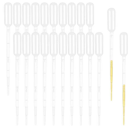 WBZOWRB Tropfpipetten 1ml Pipette Dropper Futterpipette Messpipette Einwegpipette, 20 Stück