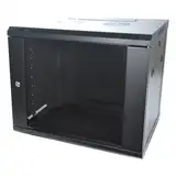 Koscom Connect Netzwerkschrank 9 HE I Serverschrank 19 Zoll I Wandmontage 600 x 450 x 505 mm I voll montiert I Server Gehäuse mit abschließbarer Glastür I Traglast 60 kg I Schwarz