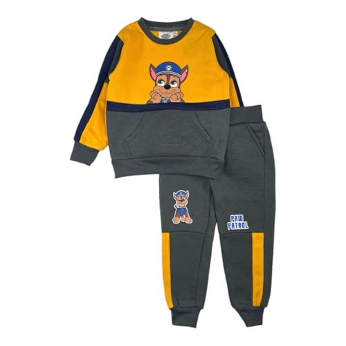 eplusm Paw Patrol Jogginganzug Jungen 2 tlg. Sportanzug Kinder warm Winter Fleece freizeitanzug Hose und Jacke Gr. 92-128cm Geschenk (DE/NL/SE/PL, Numerisch, 116, Regular, gelb)