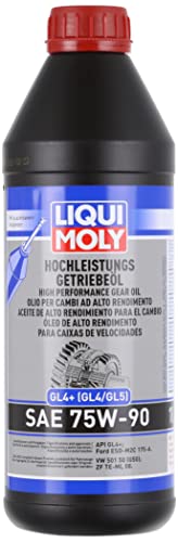 LIQUI MOLY Hochleistungs-Getriebeöl (GL4+) SAE 75W-90 | 1 L | Getriebeöl | Hydrauliköl | Art.-Nr.: 4434, farblos