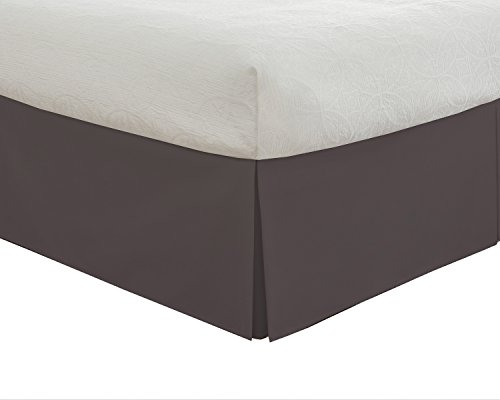 Lux Hotel Taillierter Bettrock Classic 35,6 cm Länge Plissee Styling, Kingsize, Grau