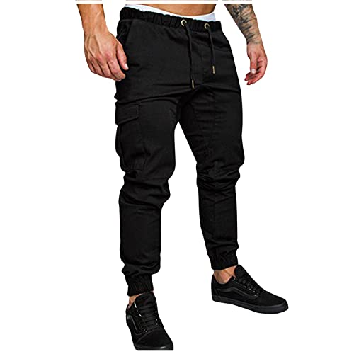 Herren Jeans Chino Wanderhose Sporthose Slim Fit Trainingshose Für Hosen Security Outdoorhose Weiße Jogginghosen Mit Cordhose Festival Hose W-Schwarz 4XL 515