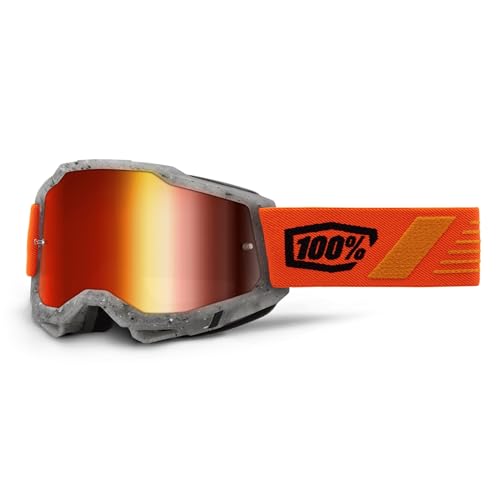 100% Accuri 2 Schrute Radbrille, Grau/Orange, verspiegelte Gläser Orange