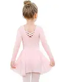 Ballettkleidung Mädchen Baumwolle Ballettkleid Balletttrikot Kurzarm Tanzkleid Tanzbody mit Chiffon Rock Tütü