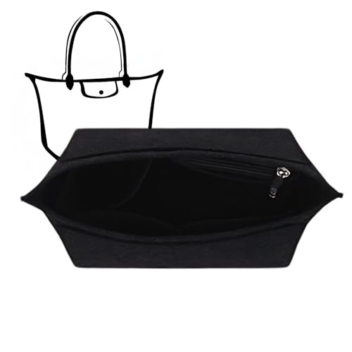 Charinor Premium Taschen Organizer für Longchamp, Taschenorganizer L aus Filz(SchwarzL)