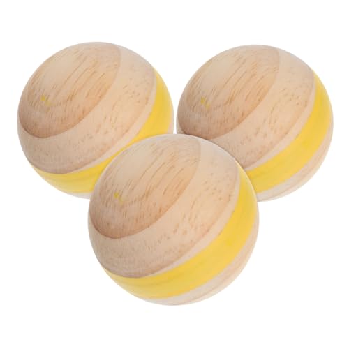 Mikinona 3 Stück Boccia-Kugeln Aus Holz: Ersatz-krocket-Kugeln Für Spiele Im Garten, Draußen, Rasen, Strand, Anfänger, Kinder Und Jugendliche, Boccia-spielaktivitäten