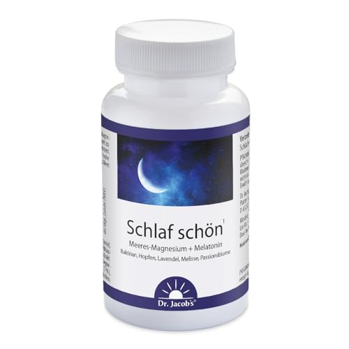 Schlaf schön¹ I für eine verkürzte Einschlafzeit¹ I mit Melatonin und natürlichem Magnesium aus dem Meer I mit 5 Pflanzenextrakten: Baldrian, Melisse, Passionsblume, Lavendel und Hopfen