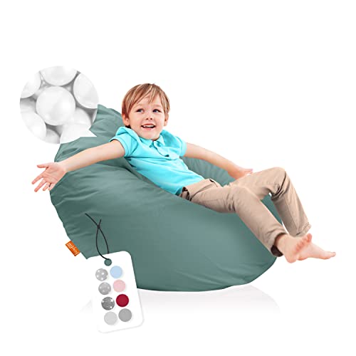 joyfill® XXL Sitzsack Kinder ÖKO-TEX Zertifiziert & 100% Made in Germany I Extra leise & Schadstofffreie Mikroperlen I Kinder Sitzsack XXL mit weichem Baumwollbezug ideal für Jungen & Mädchen