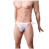 WKAYsIV Slip Hinten Offen Herren Mesh mit hoher Gabel Schwarz Dessous (White, XXL)