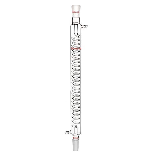 StonyLab Graham Kondensator, Borosilikatglas Graham Condenser Destillation Spalte mit 24/40 Joint 400mm Jacket Lab Condensor