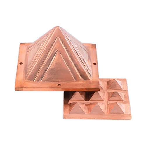 Tree Maison Kupfer-Pyramide, zweischichtig, 7,6 cm, mehrschichtige Pyramide für positive Energie, Vastu-Mittel für Zuhause und Büro, Maha Vastu Remedy