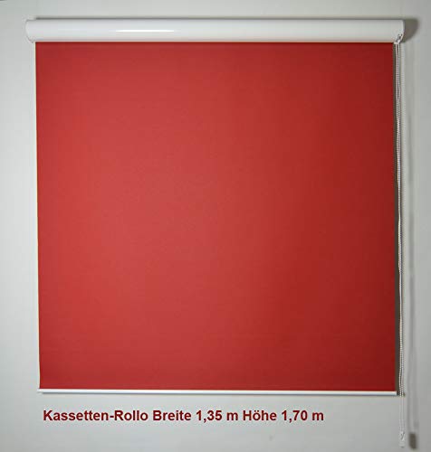 Kadeco Sonnenschutzsysteme Kassetten-Rollo rot 135 x 170 (BxH) mit Kettenzug