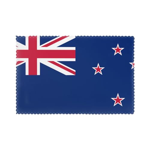 Verbessern Sie Ihr kulinarisches Erlebnis mit KVCBUYK Platzsets mit neuseeländischer Flagge, 30,5 x 45,7 cm, 6 Stück