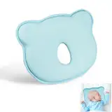 Dawumin Babykissen, Baby Kissen, BabyKopfkissen Gegen Plattkopf, Baby Kissen Neugeborene Kopfverformung, KinderkopfkissenMemory Foam Reisekissen für 0-12 Monate Kinder Blau