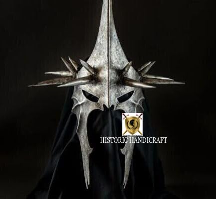 HISTORIC HANDICRAFT Nazgul Helm Herr der Ringe Helm Hexe König von Angmar Helm Mittelalterhelm Cosplay Party Maske Handgeschmiedet Stahl Geist Reiter Hexenkönig Helm für Halloween Party Kostüm