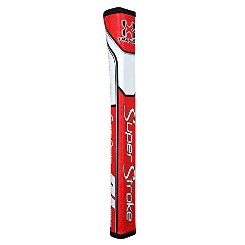 Super Stroke Unisex-Erwachsene Putter Grip SuperStroke Traxion Pistol GT 2.0 Golf-Puttergriff, Rot/Weiß, Tour