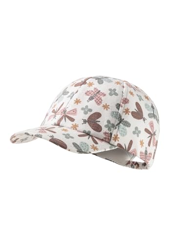Sterntaler Basecap Schmetterling - Mädchen Schirmmütze aus Flammgarn Jersey mit allover Druck - Sommer Baseball Cap elastisch mit Gummizug - sportive Baby und Kinder Schirmkappe, ecru, Größe 53