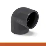 WeltenMarkt 90° PVC-U Winkel 50 mm – Klebemuffe für Rohrleitungen – 16 bar Druckfest – Grau – Korrosionsbeständig & Langlebig