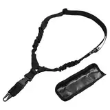 Amexo 1 Punkt Sling Riemen für Gewehr Einstellbare, Airsoft Sling Flexible Schnellspanner Langlebig Schulterseil Nylon für Gewehr mit Metallhaken für Outdoor-Sportarten (Schwarz)