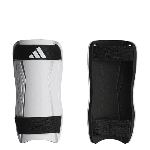 Adidas Unisex Shin Guard Tiro Training Shin Guards, White/White/Silver Met., HN5605, L