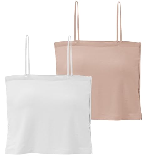 Happy Cherry 2er-Set Mädchen Sport BH Unterhemd Tanktops mit BH-Einlage Dünne Trainings-Bralettes für Teens 12-14 Jahre
