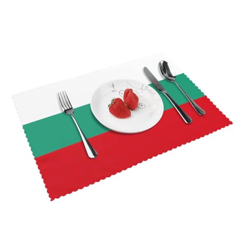 Tischsets, Motiv: bulgarische Flagge, Esstisch, Urlaub, Bankette, rutschfest, hitzebeständig, für Heimdekoration