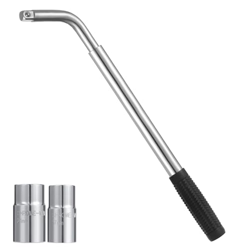 Knpwer Teleskop Radmuttern Schlüssel Set 1/2 Zoll, Ausziehbar 30-45 cm,Teleskop Steckschlüssel für Auto Van Truck Reservereifen Breakdown Notfall Tools