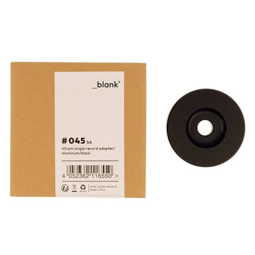 _blank #045bk | 45 RPM Single-Adapter | Puck für 7' Schallplatten | Aluminium | 3,5cm Durchmesser | schwarz