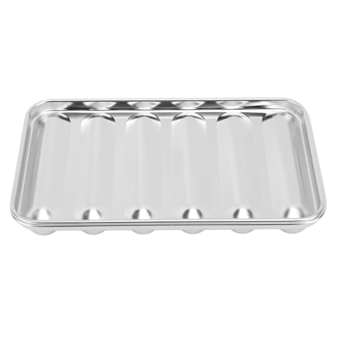 Wurstform, Wurstform, Silber, 6, Langlebig und Leicht zu Reinigen, Wurstform, Hohlraum-Hot-Dog-Form, Edelstahl, Einfach zu Verwenden, Sauber, Langlebig, Vielseitige