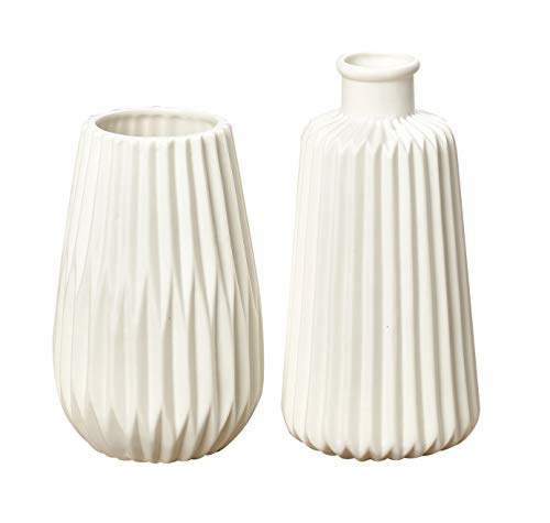 Vase Esko Dekoration weiß Porzellan H17 cm 2 er Set