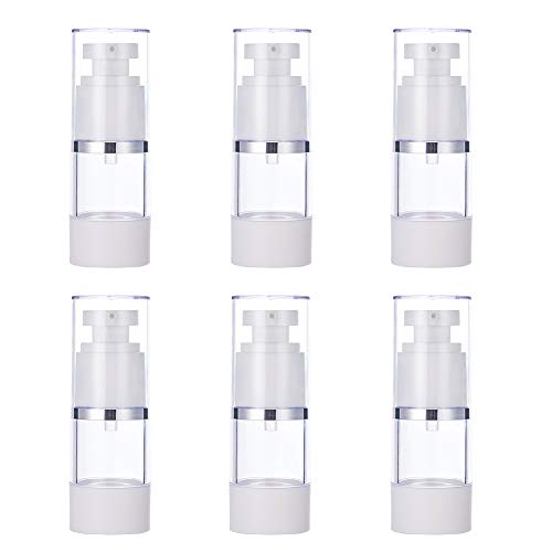 BENECREAT 6 STÜCKE 15 ml Leere Luftlose Pumpe Flaschen Nachfüllbare Kunststoff Vakuumpumpe Pressflaschen für Lotion Parfüm Ätherisches Öl Foundation Flüssiger Toner