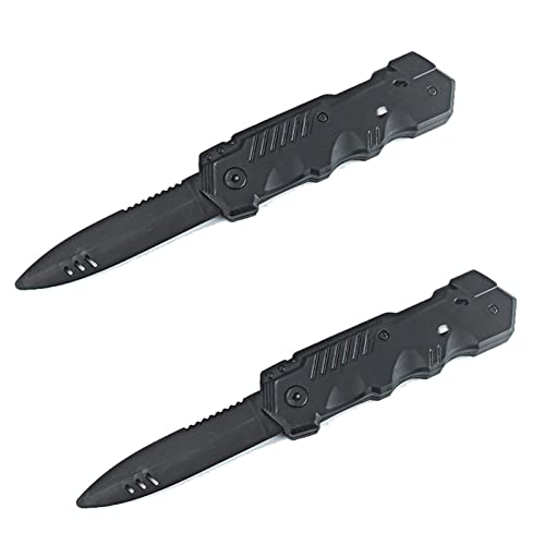 2pcs Einziehbares Gefälschtes Messer Trickmesser Zaubermesser Scherzmesser Theatermesser Verschwindende Klinge Zaubertrick Fake Messer Plastik Spielzeug Dolch für Kinder Erwachsene zaubertrick Prop