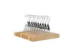 Amazon Basics Holzkleiderbügel für Hosen, Natur, 10er-Pack, Natural, 25x16.5 cm