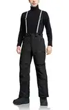 Pioneer Camp Herren Skihose Gefüttert Hosenträger Ski Hosen Schneehose Snowboardhose Outdoorhose Black Noir Schwarz S