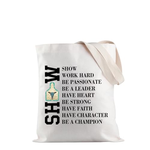 PYOUL Livestock Show Gifts Farm Life Gift Fair Life Country Fair Gift Show Mom Life Gift Kuhliebhaber Geschenk, Show Show Work Tote EU, medium