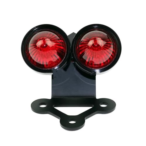 Motorrad LED Bremslicht Rücklicht für Harl&ey Chopper Bobber Custom Universal Motorrad Doppel Rücklicht LED 12 V CNC schwarz Motor Motorrad Bremslicht Rücklicht