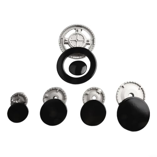 Für Sabaf kompatibles Metall-Herdkappen-Set enthält 6 Brenner und 5 Flammendiffusoren, passend für Sabaf Herdgriffe, Deckel-Set, für Küche, Metall, Herdknopf (flach)