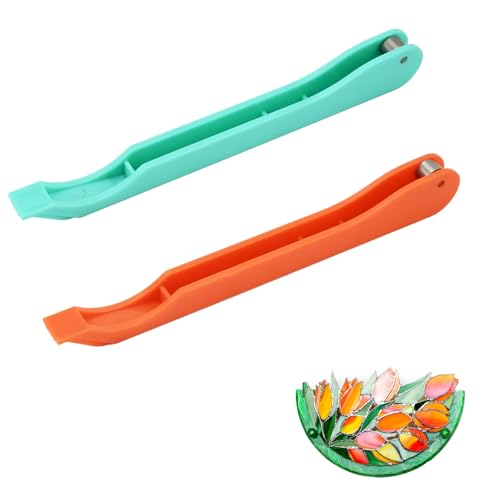 Bekecidi 2 Stück Kupferfolien-Handfolierer für Buntglas, 7/32 Zoll Hand-Kupferfolienbandspender Buntglasfolienbandwerkzeug für Dekoratives Glashandwerk Buntes Glas