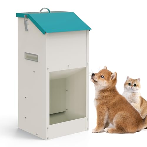 Svaoumu Verzinkter Automatischer Hundefutter-Spender 6 kg Außen-Schwerkraft-Metallfutter-Spender für Welpen, Katzen und Hunde