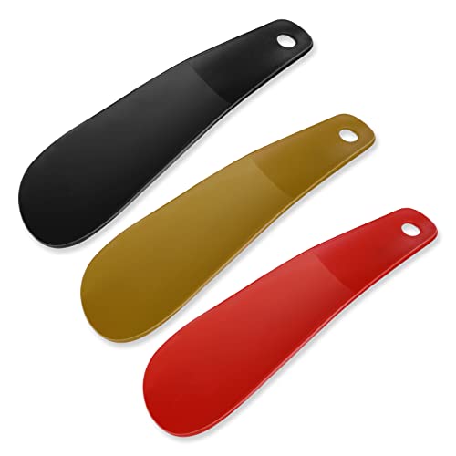 Thinp 3 Stück Schuhlöffel,16cm Schuhanzieher,Kunststoff Schuhlöffel Klein,Schuhanzieher Kurz,Mini Schuhlöffe mit Löchern zum Aufhängen,Ergonomischer Form Shoe Horn,für Herren Damen Kinder Senioren