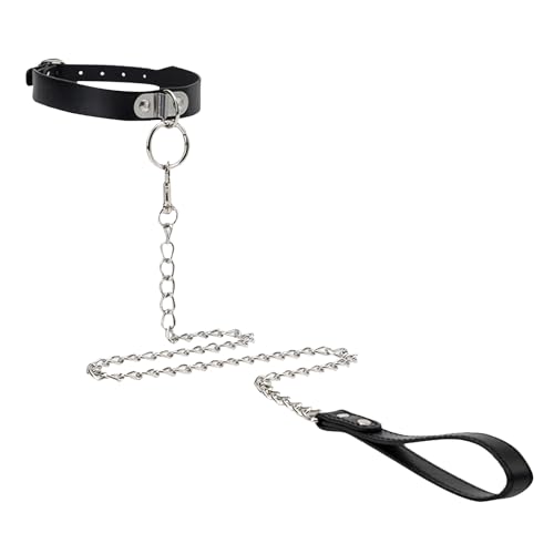 Halsband Damen für Sex, BDSM Halsbänder Leine Ketten, Fetisch Collar für Sexspielzeug & Bondage, Sexhalsbänder für Paare, Männer & Frauen (Schwarz)