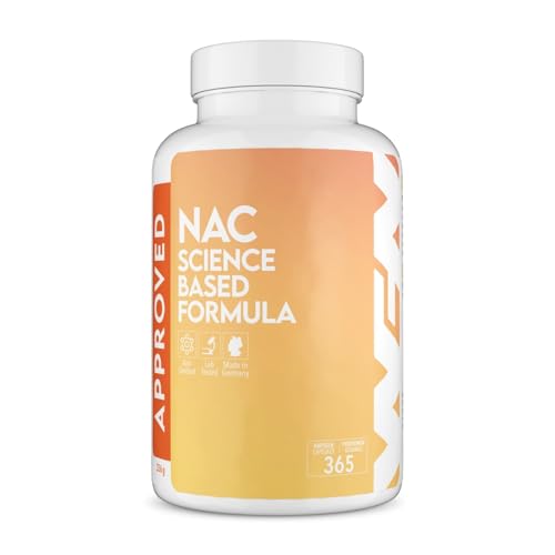 WFN Approved NAC 800 mg pro Kapsel - 365 Kapseln Jahresvorrat - Hochdosiert, vegan, ohne Zusatzstoffe - Produziert & laborgeprüft in Deutschland