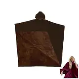TERAZUNO 2025 Arcane Oversized Blanket Hoodie – Beschwerter Umhang-Poncho, gemütliches Kapuzenpullover for Lounge, Streetwear & Cosplay(Dark Brown)