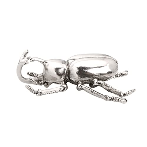 Cabilock Käfermodell drinnen Ornament Tischfigur Vintage Wohnkultur Miniatur dekoratives Kupferhandwerk Office Desk Decor gefälschte Desktop-Skulptur Insektenstatue aus Metall Silber